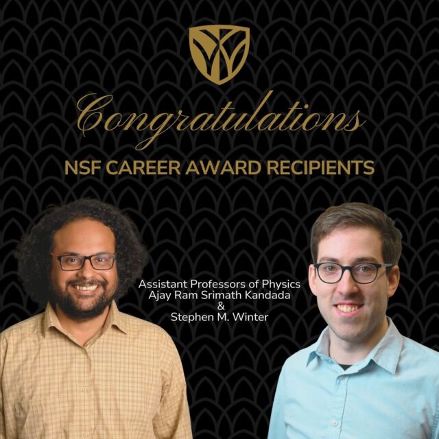 Congratulations to assistant professors of physics Ajay Ram Srimath Kandada and Stephen M. Winter! They have each been granted National Science Foundation CAREER awards, which recognize the best and brightest talent in the United States. Together, the two grants total more than $1 million. To learn more, visit our link in bio and go to “Stories of Academic Excellence in Action.” #academicexcellence #ourmottomeansmore